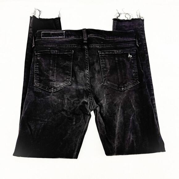 Rag & Bone Ankle Skinny Black Raw Hem Charcoal Denim Jeans Size 28 - Picture 5 of 9